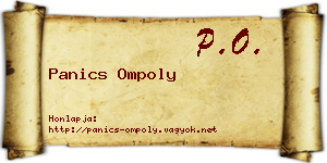 Panics Ompoly névjegykártya